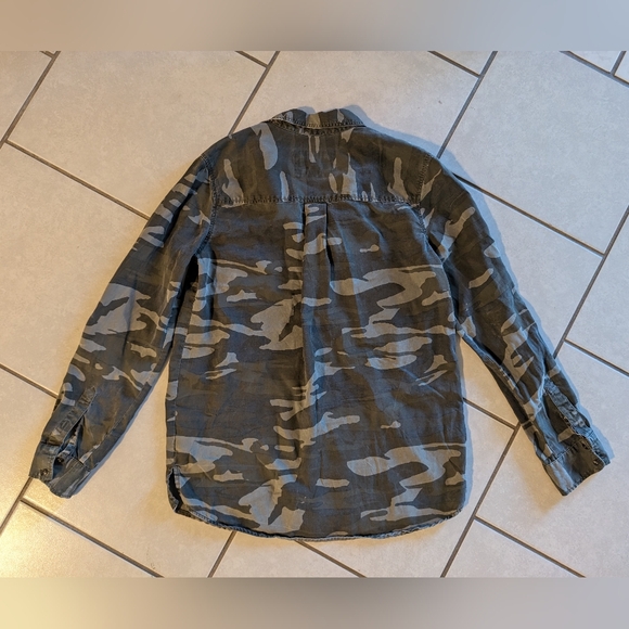 Express Green Camo Long Sleeve Button Down Shirt Size Small - Picture 6 of 10